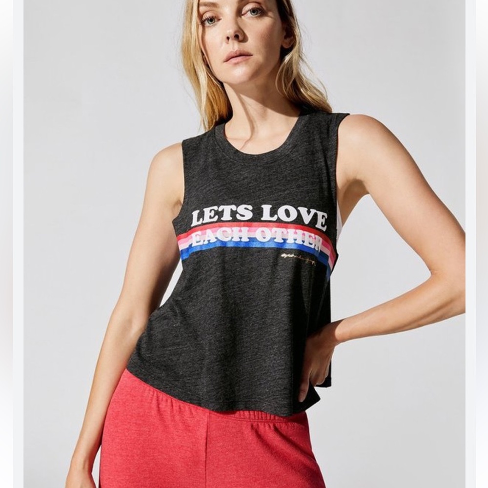 Spiritual Gangster Lets Love Each Other Cropped Tank